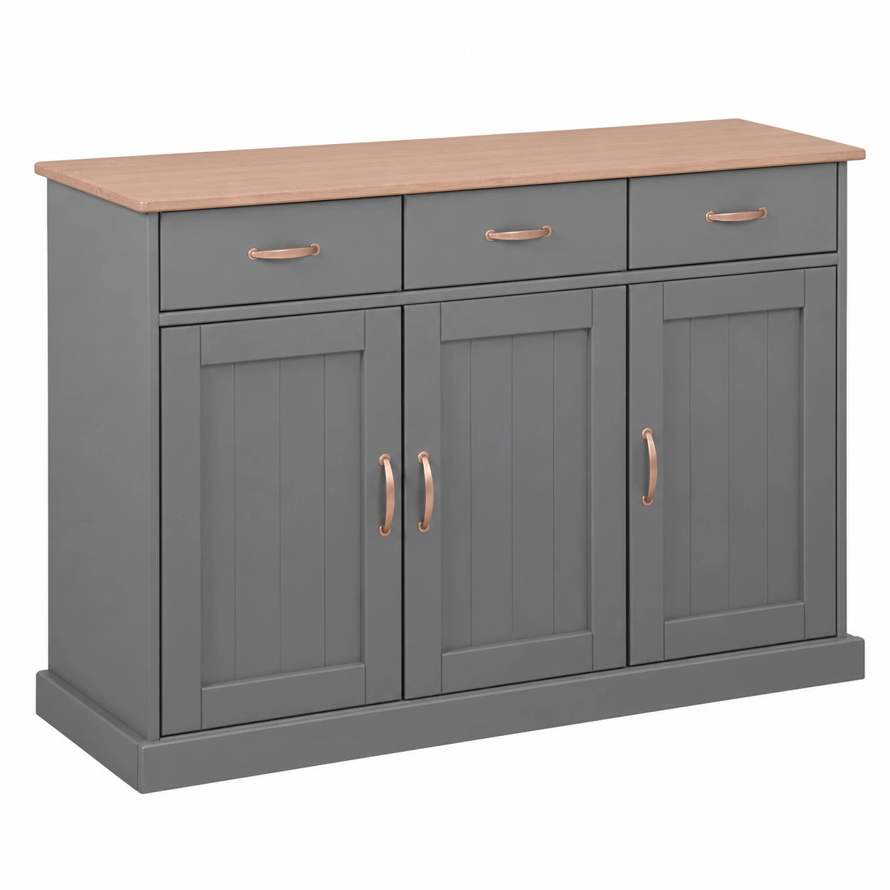 Commode, avec tiroirs, avec portes, coloris gris et marron, pour la chambre ou le salon