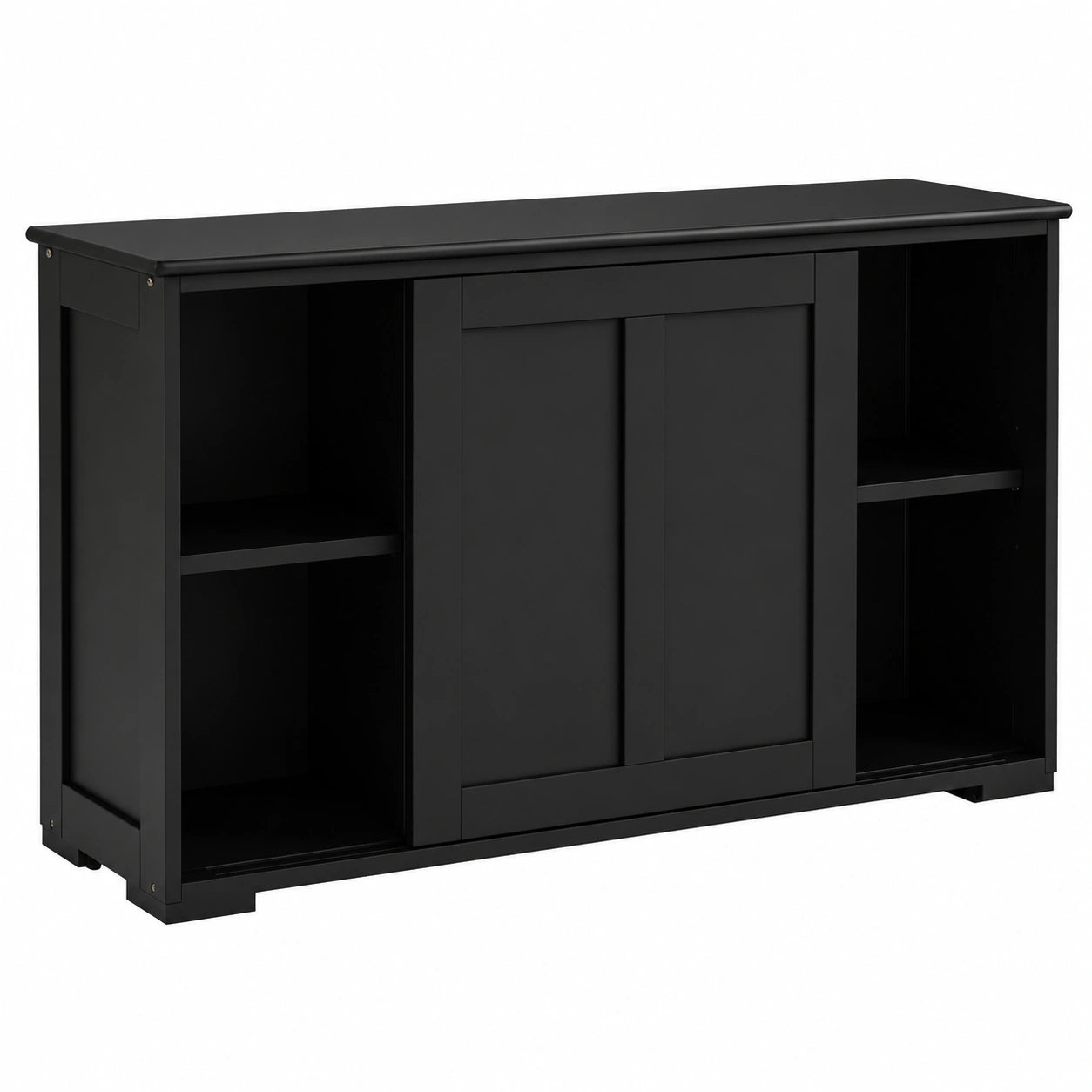 Armoire, réglable, avec rangement, avec portes coulissantes, 107 x 33 x 63 cm, coloris noir, pour la chambre
