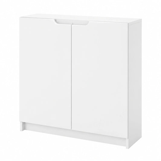 Commode, avec portes, coloris blanc, 82 x 78 x 37 cm, pour la chambre ou le salon