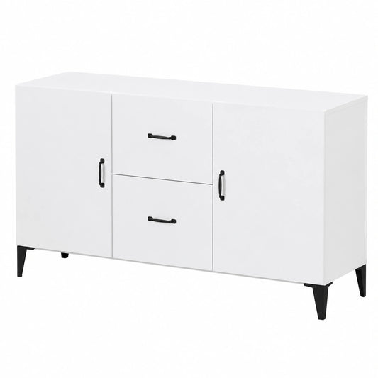 Buffet, avec rangement, avec tiroirs, avec portes, coloris blanc, 100 x 36 x 60 cm, pour la salle à manger ou le salon
