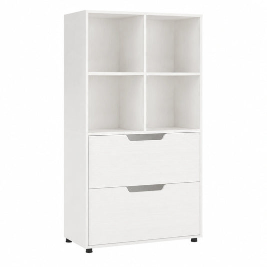 Bureau, avec rangement, avec tiroirs, avec dispositif anti-basculement, coloris blanc, pour l’espace de travail