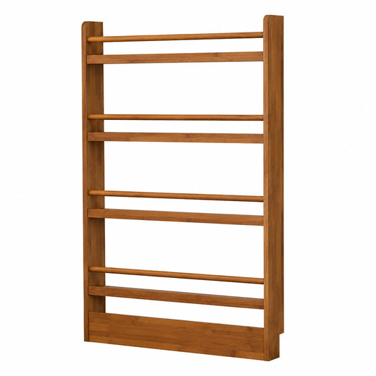 Bibliothèque, avec rangement, avec étagères, avec portes, coloris marron, 78 x 10 x 155 cm, pour le salon ou le bureau